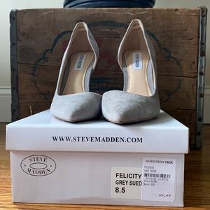 NWT! Steve Madden- Felicity Heel (Gray Suede)